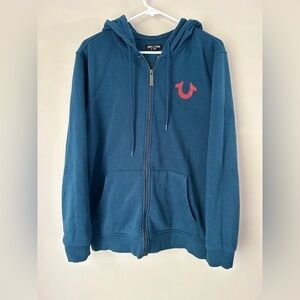 True Religion Navy Hoodie with‎ Logo